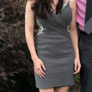 Gray illusion back Dress